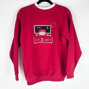 Vintage 1990s Schools Over Embroidered Red Crewneck Sweatshirt